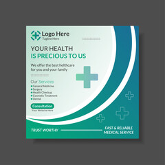 Medical Services Social Media Banner Design for Clinics and Hospitals