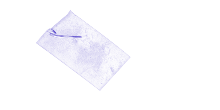 A purple rectangle with visible texture is tilted against a plain black background in a simple composition