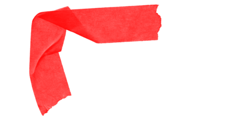 A graphic depiction of a red angular shape against a stark black background creating a bold contrast