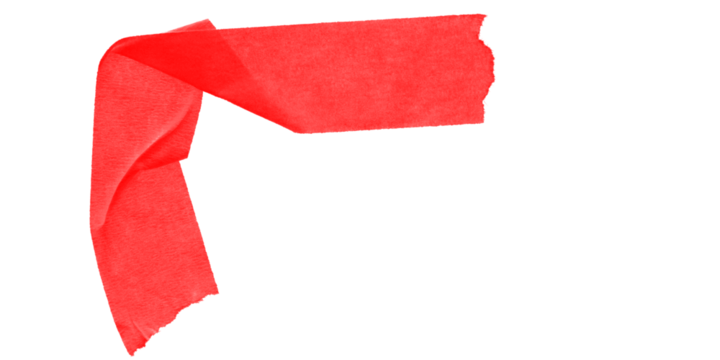 A graphic depiction of a red angular shape against a stark black background creating a bold contrast