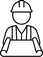 Vector illustration of a construction worker wearing a safety helmet