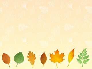 カラフルな葉っぱの背景　D-2