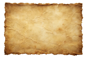 Fototapeta premium Isolated on transparent background, aged paper texture with vintage and antique feel, perfect for backgrounds and design elements with retro style