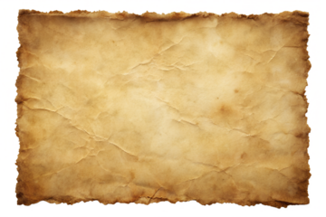 Isolated on transparent background, aged paper texture with vintage and antique feel, perfect for backgrounds and design elements with retro style