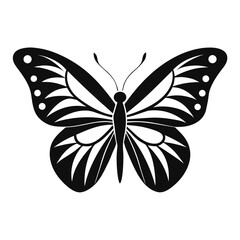 Elegant black and white butterfly pattern for decorative use icon