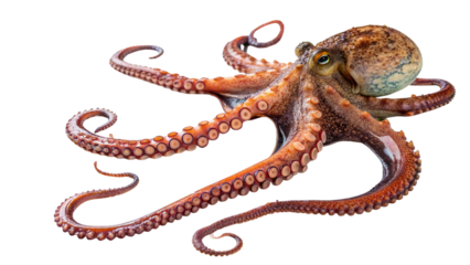 octopus on a transparent background