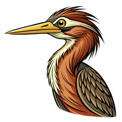 heron on white background
