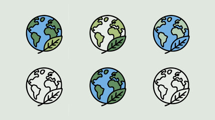 Earth globe with leaf illustration representing environmental conservation and sustainability