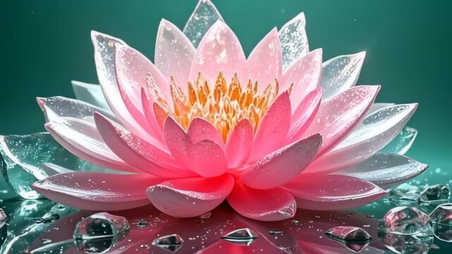 A suspended sequence unfolds, the Modern Gradient shattered crystal bloom with halo light pulsating rhythmically in bright pinks and glowing whites, offering shimmering reflections that