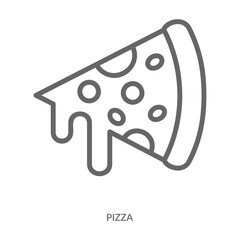 Pizza Icon Line Style. Design Vector Illustration