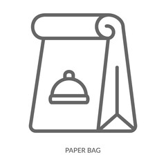 Paper Bag Icon Line Style. Design Vector Illustration