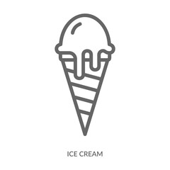 Ice Cream Icon Line Style. Design Vector Illustration