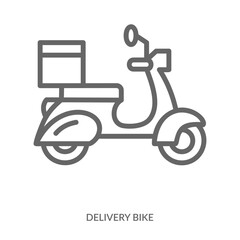 Delivery Bike Icon Line Style. Design Vector Illustration