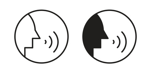 Voice control icon sign symbol and flat style for app, web and digital design.