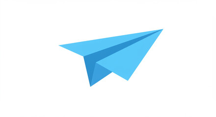 Isolated paper plane blue on white background