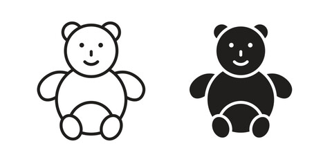 Teddy bear icon sign symbol and flat style for app, web and digital design.