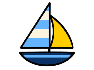 シンプルなヨットのイラスト素材