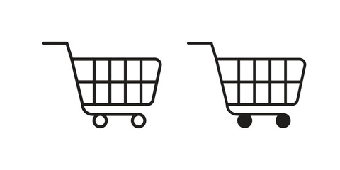 Shopping cart icon sign symbol and flat style for app, web and digital design.