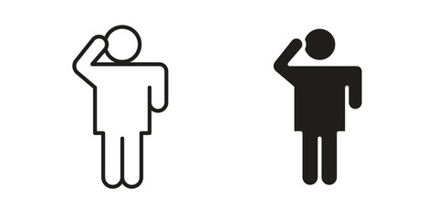 Salute icon sign symbol and flat style for app, web and digital design.