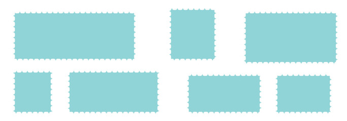 Blank postage stamp. Clean postage stamp template. Postage icon.