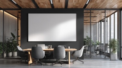 Fototapeta premium Modern meeting room with blank screen