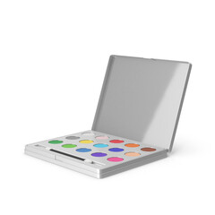 Professional Makeup Palette Vibrant Eyeshadows  Mirror , 3D, transparent background , PNG  