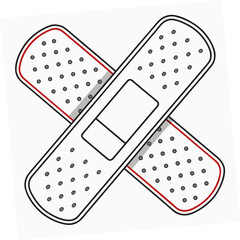 Adhesive bandage plaster first aid illustration isolated on white background