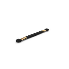 DualEnded Makeup Brush Black Handle Gold Accents ,3D, transparent background , PNG 