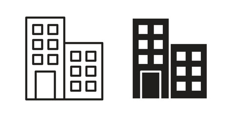 Office block icon sign symbol and flat style for app, web and digital design.