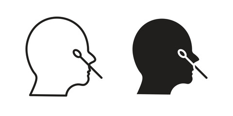 Nasal swab icon sign symbol and flat style for app, web and digital design.