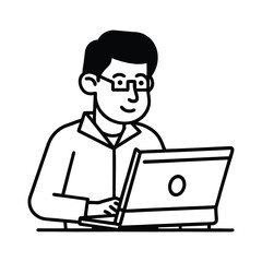 Linear Programmer at Work — Coding on Computer Illustration