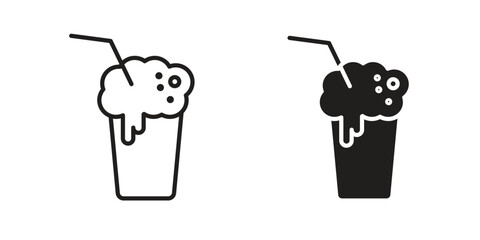 Milkshake icon sign symbol and flat style for app, web and digital design.