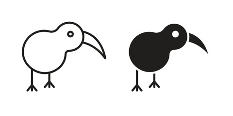 Kiwi bird icon sign symbol and flat style for app, web and digital design.