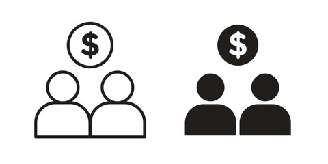 Joint account icon sign symbol and flat style for app, web and digital design..