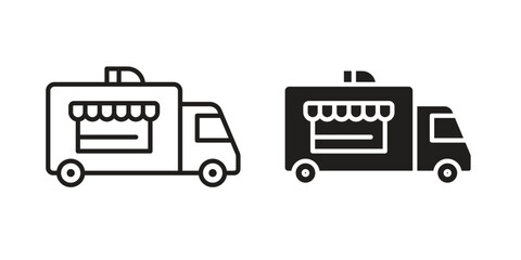 Food truck icon sign symbol and flat style for app, web and digital design.