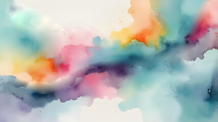 Abstract colorful watercolor painting A Fantasy smooth light colorful watercolor Vibrant paper textured illustration for grunge design Hand painted brush stroke on paper texture. Illustration artwork