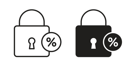 Fixed rate mortgage icon sign symbol and flat style for app, web and digital design.