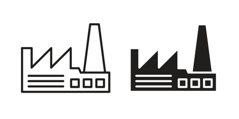 Factory icon sign symbol and flat style for app, web and digital design.