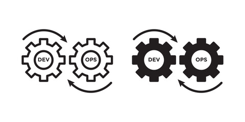 Devops icon sign symbol and flat style for app, web and digital design.