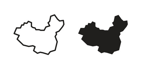 China map icon sign symbol and flat style for app, web and digital design.