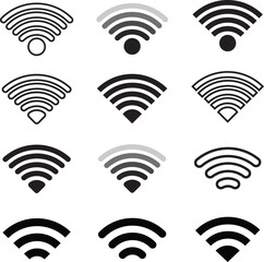 Wi-Fi Signal Strength Icons Set