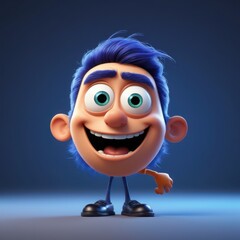 Cartoon character face with funny expression illustration