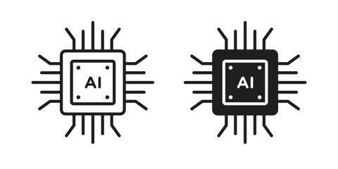 AI icon sign symbol and flat style for app, web and digital design.