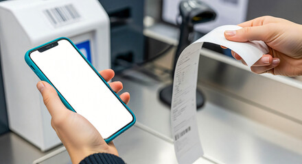 Contactless Payment: Phone and Receipt at Checkout