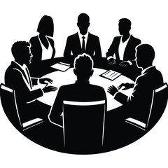 Business professionals collaborating around a table business meeting team collaboration