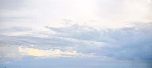 Sky is blue and clear with no clouds. The sky is very bright and the sun is shining. Blue sky with scattered white clouds creating a serene and peaceful atmosphere. Ideal for backgrounds. nature theme