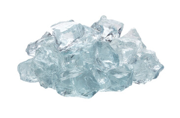 Obraz premium A cluster of translucent, light-blue glass shards