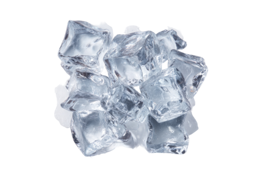 Close-up of many clear ice cubes clustered together - Powered by Adobe