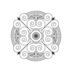 Black and White Mandala Vector Illustration | Intricate Geometric Pattern | Zentangle Inspired Design.
