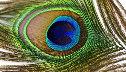 Obraz premium Close Up Peacock Feather Detail With Vibrant Colors